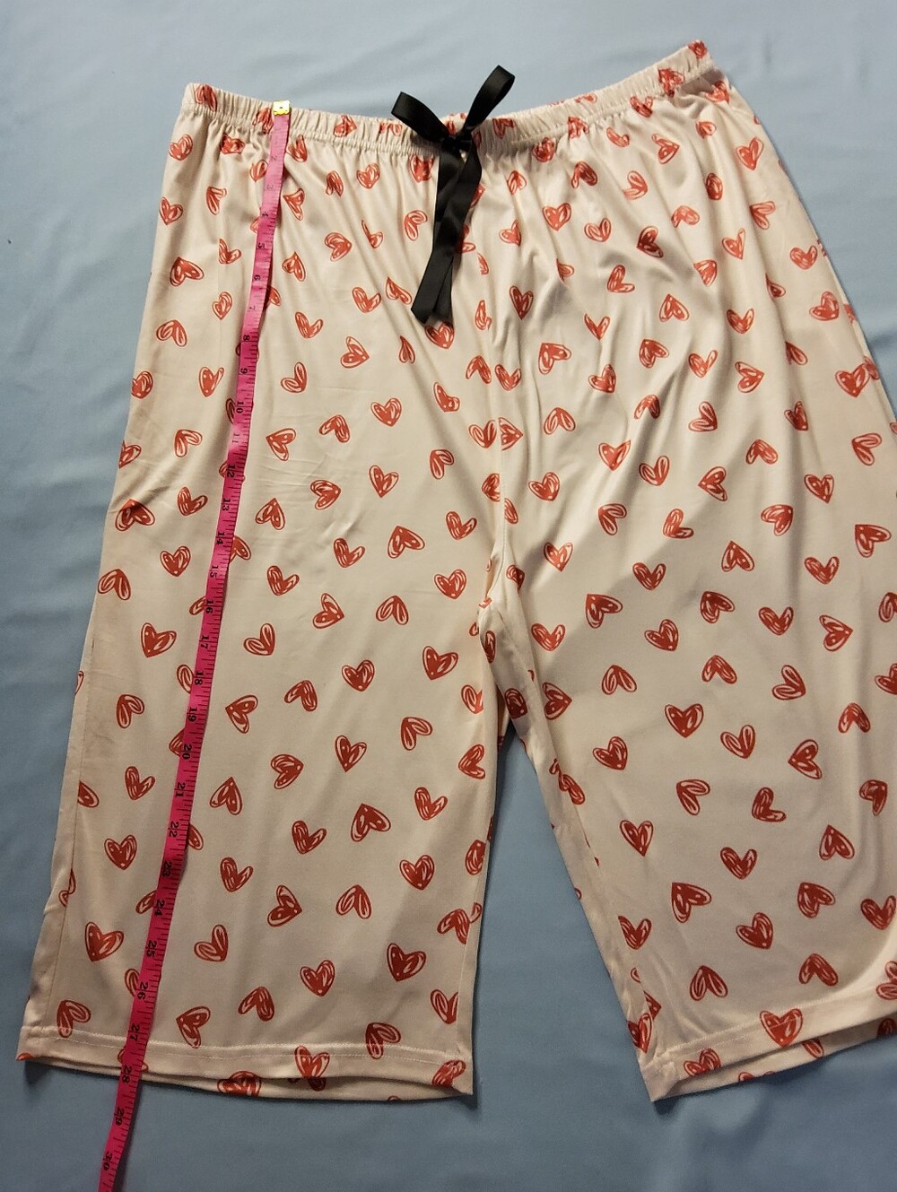 SHEIN Heart Print Pajama Pants Trio - Black, Cream, and Teal XXL - Picture 6 of 12